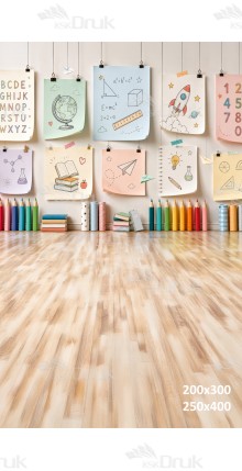 Tło fotograficzne „Pastelowa galeria nauki – edukacyjna przestrzeń dla dzieci” | 4174
